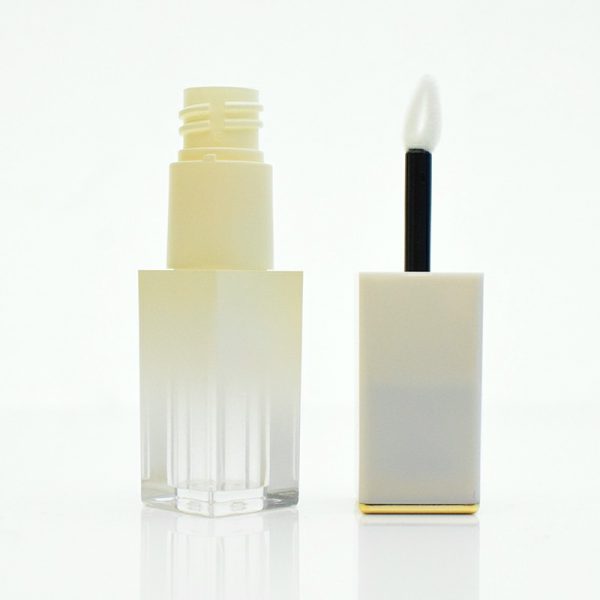 Gradient white lip gloss empty tube cosmetic makeup square lip gloss tube