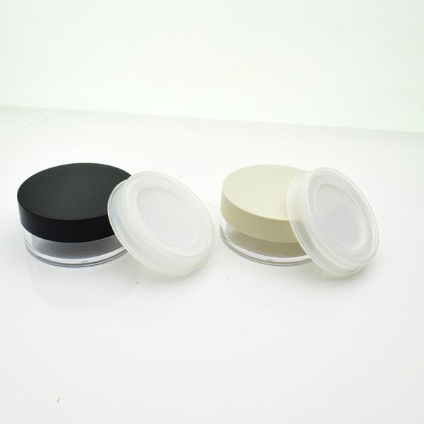 Powder bottle packaging with elastic mesh powder box