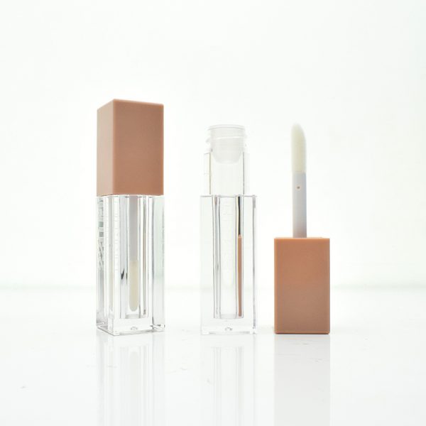 Custom plastic square 6ml lip glaze hollow tube liquid eye shadow bottle lip color square tube packaging